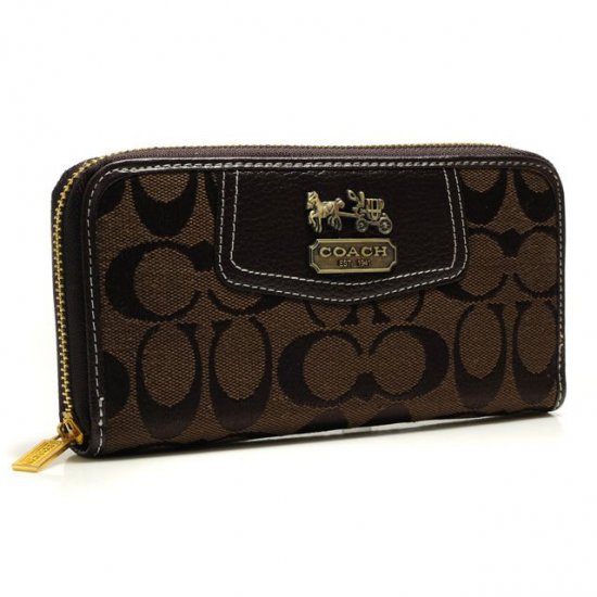 Coach Logo In Signature Large Coffee Wallets BFZ | Coach Outlet Canada